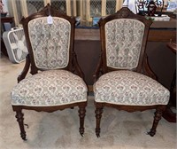 2 - Vintage Oak Side Chairs