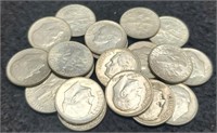 (20) Silver Roosevelt Dimes