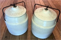 [M] ~ (Lot of 2) Western Stoneware Preserve Jars