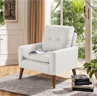 Accent Chair Modern Fabric  Lounge Chair, Beige