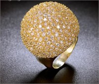 NEW - Pave Luxury Crystal Ball Shape Ring Fashion