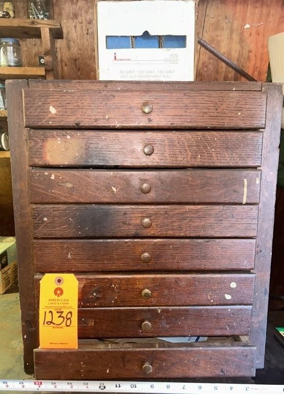 Antique Wooden Bit Cabinet