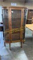 Antique Curved Glass China Cupboard