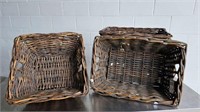 8 DARK BROWN WICKER BASKETS - 4 SQ. & 4 OBLONG