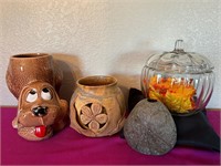 McCoy Signed Dog Cookie Jar, Pottery Vase ++