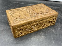 HEAVILY CARVED WOODEN BOX