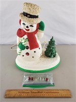 Vintage Lighted Ceramic Snowman