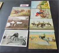 Seven early 1900 Rodeo Western Cowboy postcards