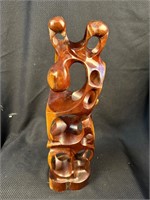 20" Abstract Wood Sculpture