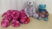 Lot of 3 Plush Toy Animals-2 Bears, 1 Dog