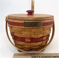 Longaberger Jingle bell with Protector and lid