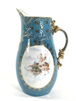 Carlsbad Austria Pitcher w Painted Panel