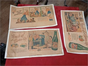 old ads on paper backing