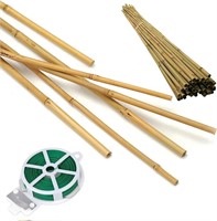 50 Pack 8ft Bamboo Plant Stakes for Garden