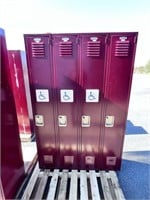 4 Lyon Metal School Lockers, 3 For Disabled