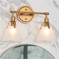 Gold Bathroom Light Fixtures, 2 Light Vanity Light