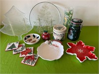 Christmas Glass Platters, Hallmark Snowflake Plate