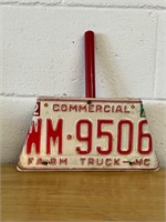 License plate dust pan North Carolina Farm Truck