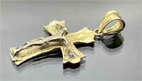 14k gold crucifix pendant- 2.2g