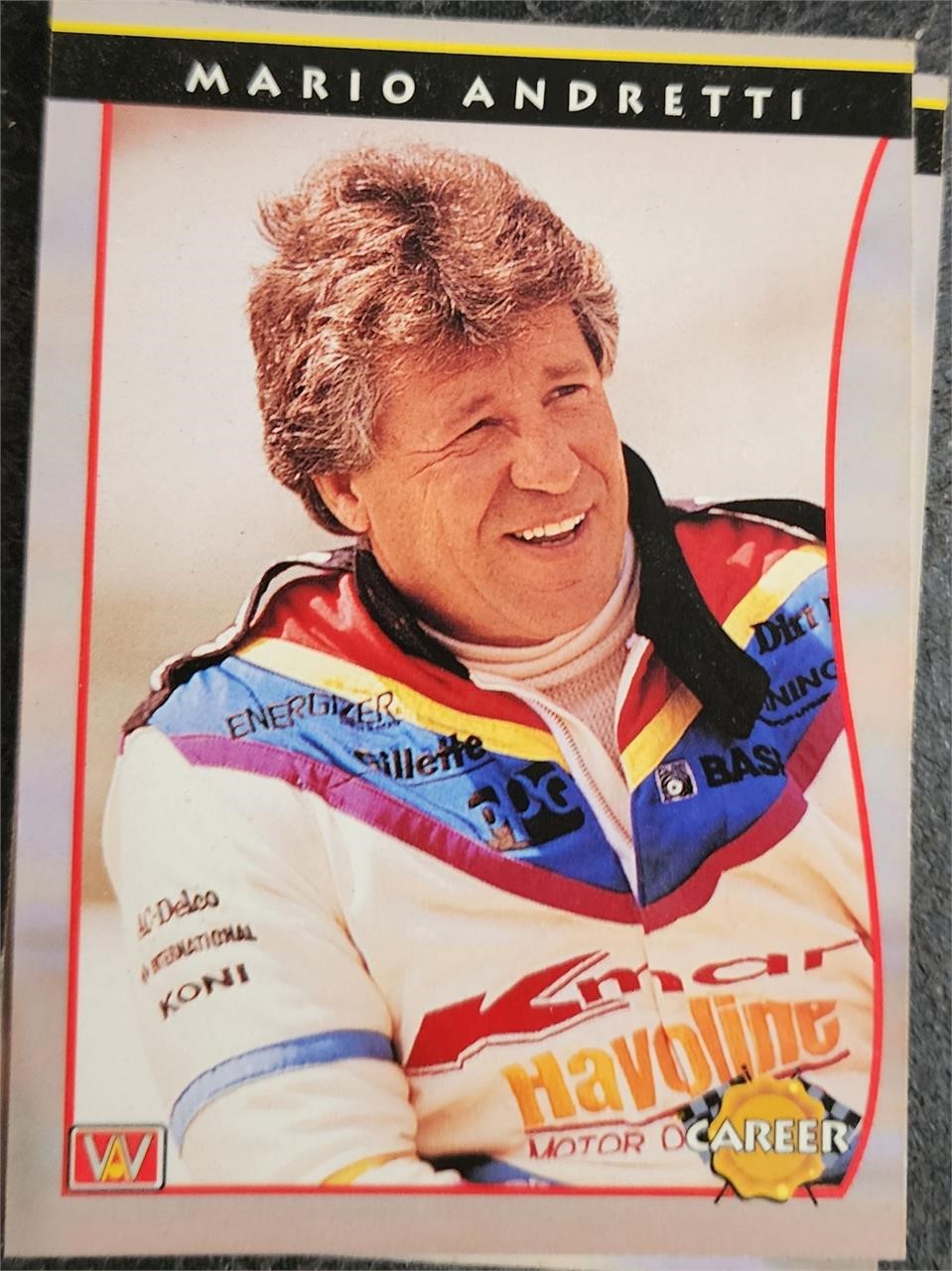 1992 Mario Andretti all world Indy Carrier card