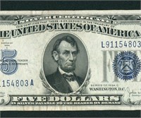 $5 1934 C ((XF)) Silver Certificate CURRENCY
