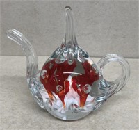 St Clair Teapot paperweight ring holder