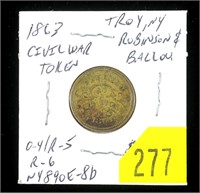 1863 Civil War token, Robinson & Ballou, Rarity 6