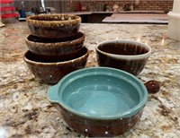Lot of Brown Stoneware Bowls