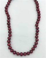 NWT HONORA Deep Red Cultured Pearl 925 Necklace