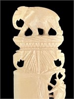 Ivory Ascending Elephant Carved Letter