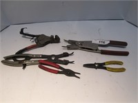LOT: SNAP RING PLIERS; MISC