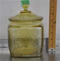 Depression glass biscuit jar