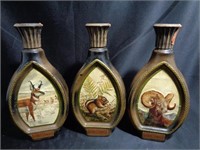 3 Animal Jim Beam Decanters