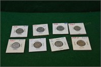 (8) unc Jefferson Nickels 1938 to 1942d