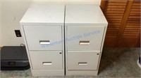 TWO WHITE FILING CABINETS