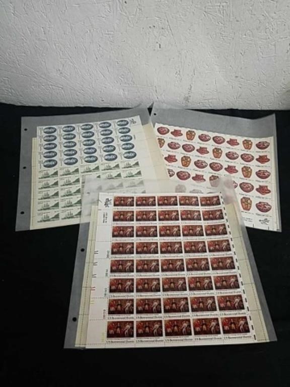 Six full sheets of vintage 13 cent stamps