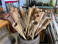 Large Lot of Tiki Torches & Supplies