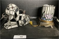 Stained Glass Dalmatian, Lotus Flower Lamp.