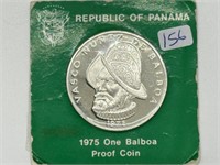 Vintage 1975 Panama one Balboa Silver Proof Coin