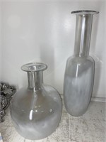 (2) Imported Decorative Glass Vases