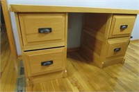 Solid Oak 4 Drawer Pull Apart Desk