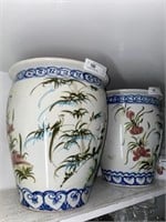 (2) Imported Porcelain Planters