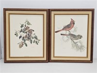 PAIR OF BIRD PRINTS BY M.G. LOATES - 14" X 17.25"