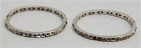 (2) Sterling Silver & Rhinestone Bracelets