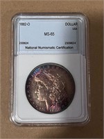 1882 O Morgan Silver Dollar NNC 65