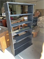 Tall black painted shelving unit.  61.5” H x