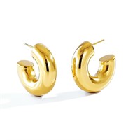 CONRAN KREMIX Chunky Gold Hoops Earrings for