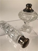 2 Glass Perfume bottles/ABP Cut Crystal Cylinder &