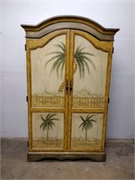 Palm Tree Decorated TV Armoire