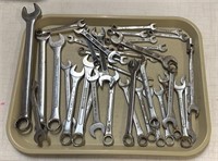 Tray of SAE Standard Combination Wrenches: